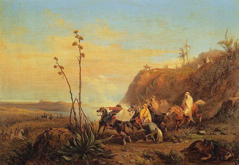 Massimo d Azeglio Arabs on Horseback Spain oil painting art